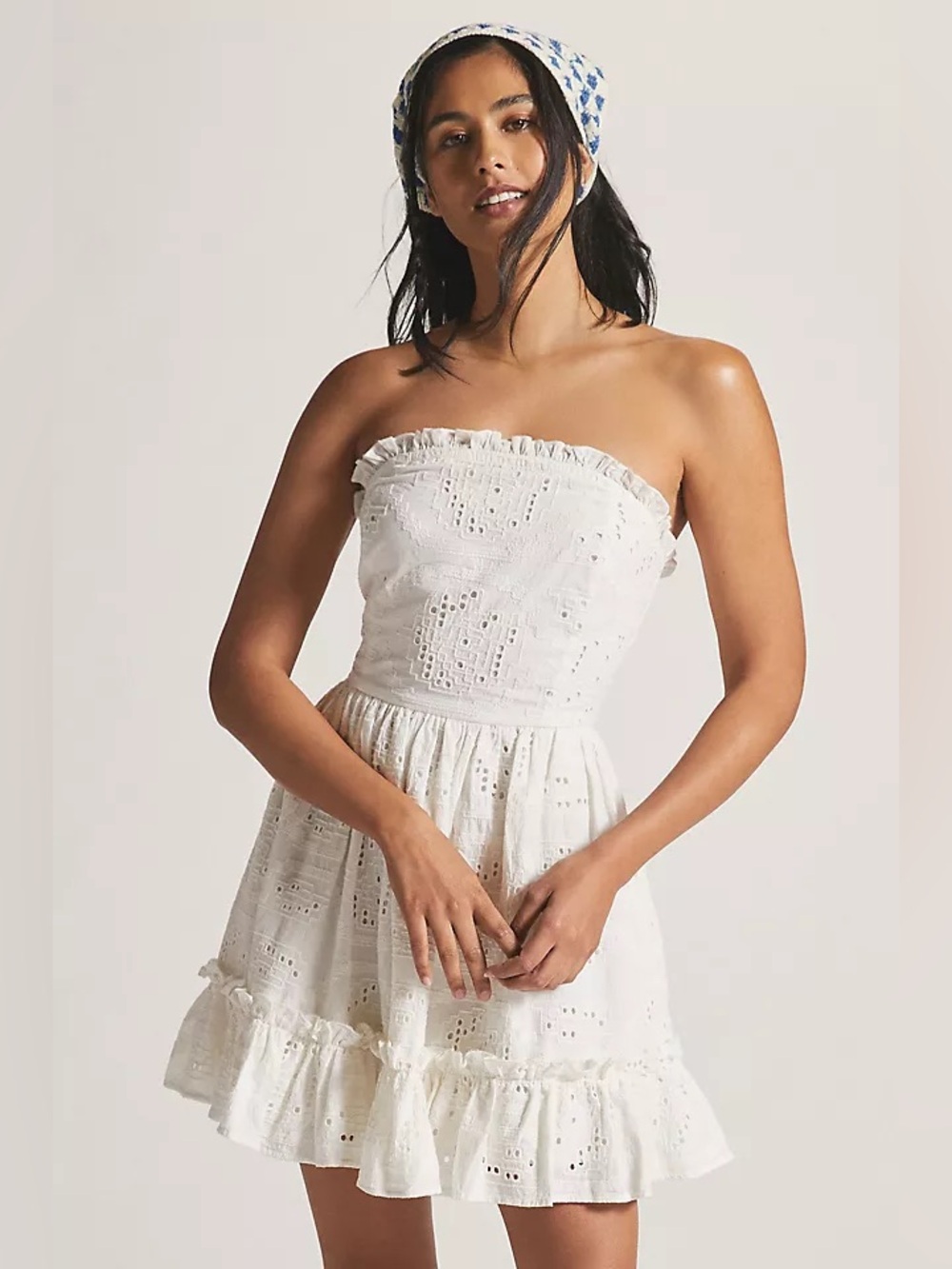 Anthropologie Forever That Girl Ruffle Tube Mini Dress size M
